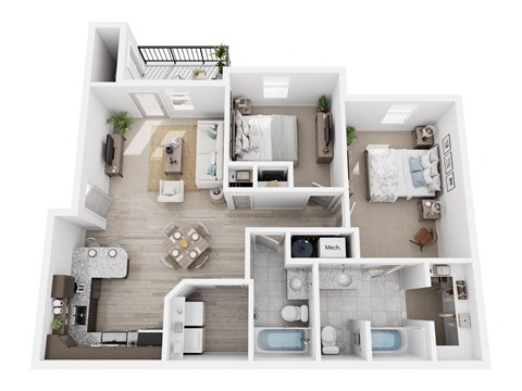 a 3 bedroom floor plan with a bathroom and a bedroom